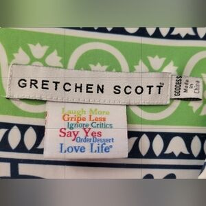 XXL Gretchen Scott Designs Navy and Green Sheath Dress